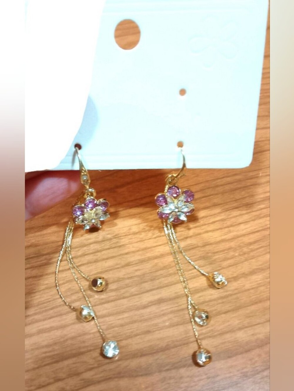 Women's Gold Floral Drop Earrings